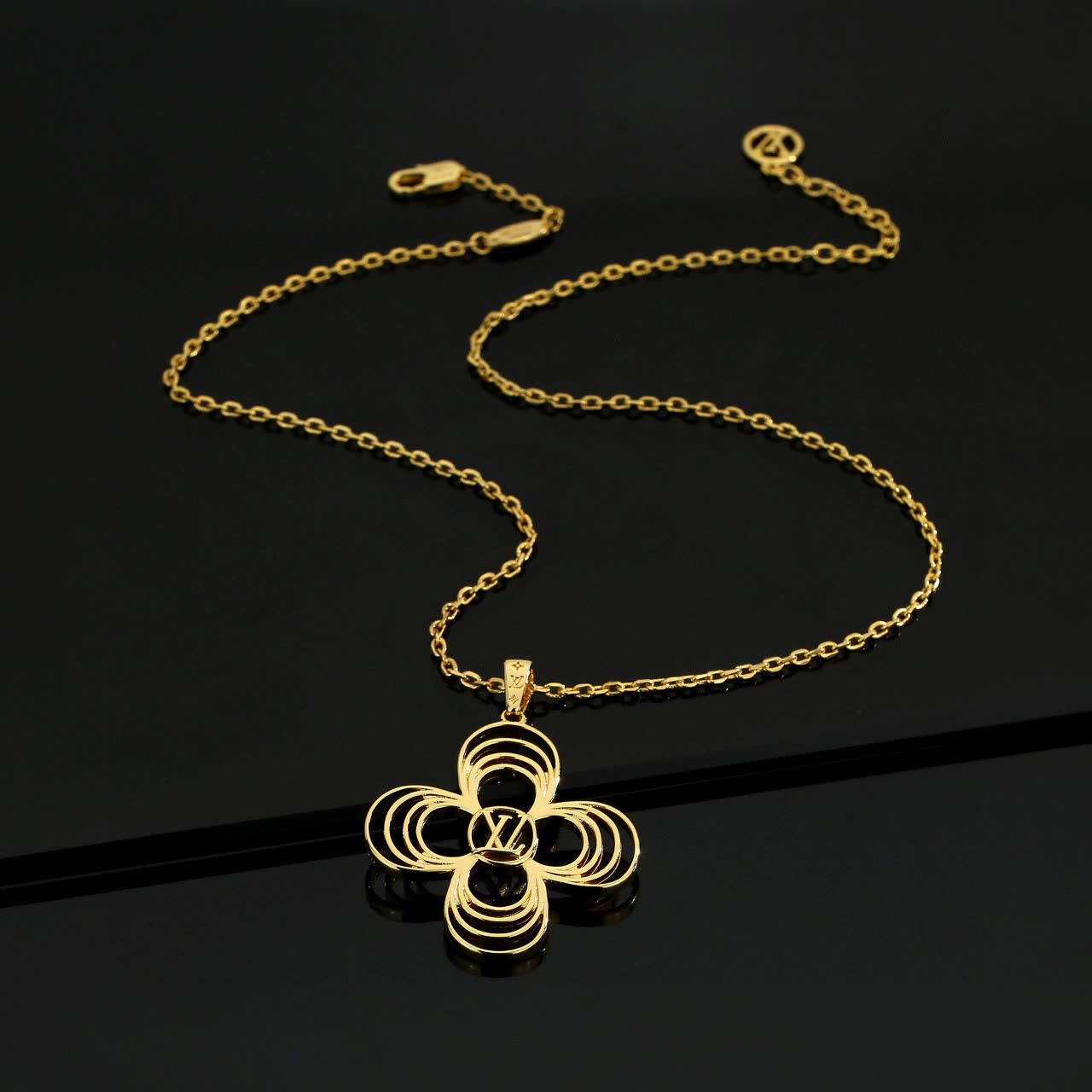 Louis Vuitton Gold Monogram Flower Necklace